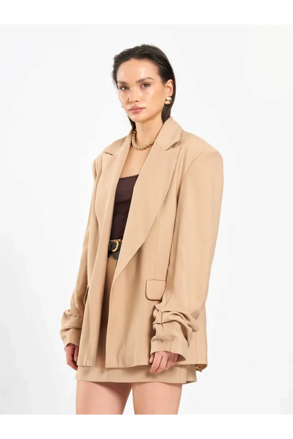 131046 Veste oversize à manches plissées