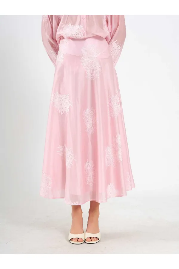 041192 Volanlı Midi Etek