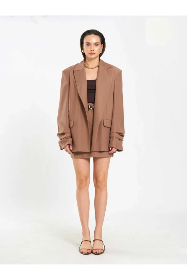 131046 Veste oversize à manches plissées