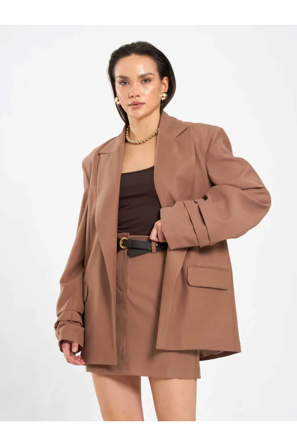 131046 Veste oversize à manches plissées