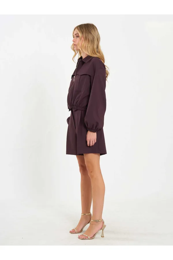 160896 Veste bomber à fermeture éclair frontale