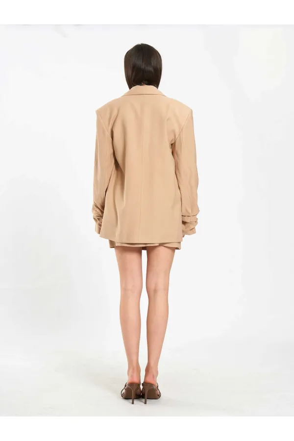 131046 Veste oversize à manches plissées