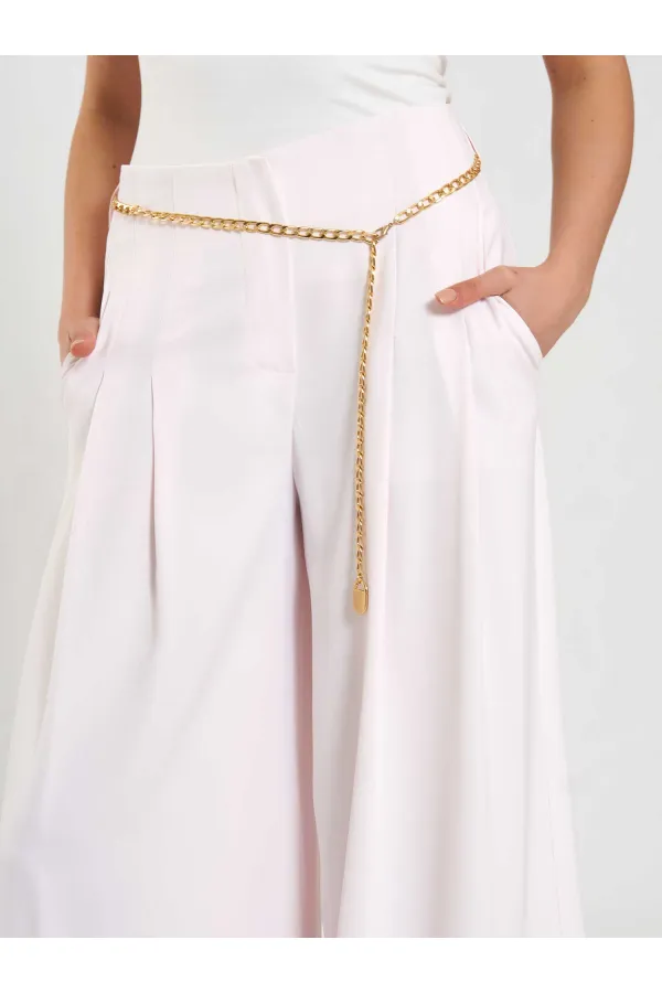 031641 Double Pleated Trousers with Trim