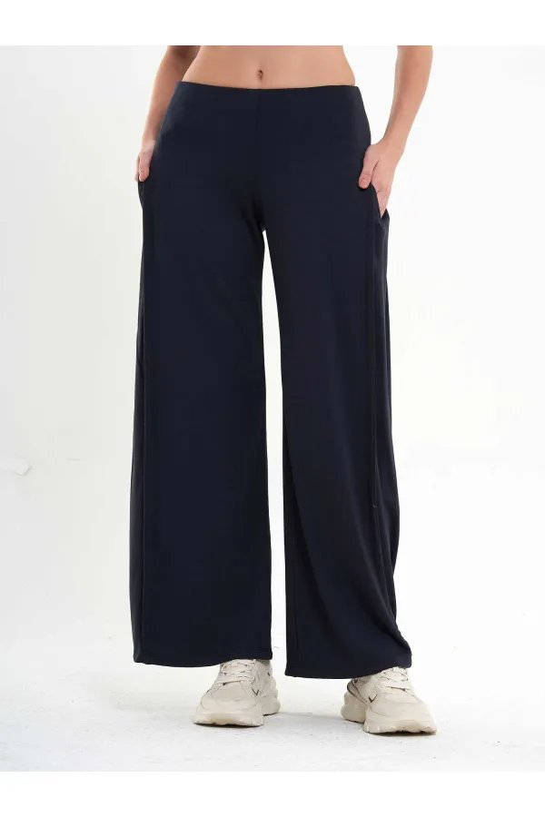 031595 Wide Leg Trousers with Side Pleats
