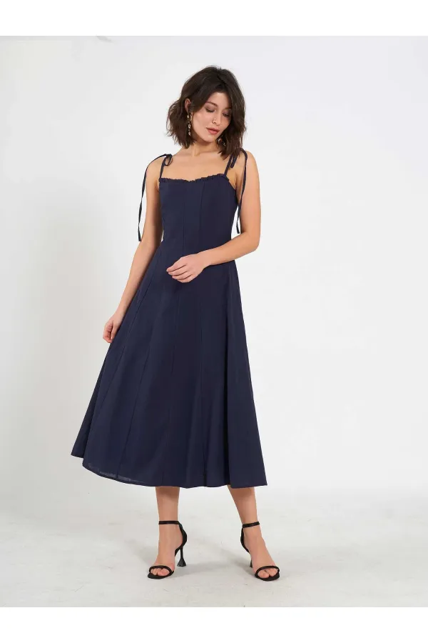 111554 Ruffled Voile Midi Dress