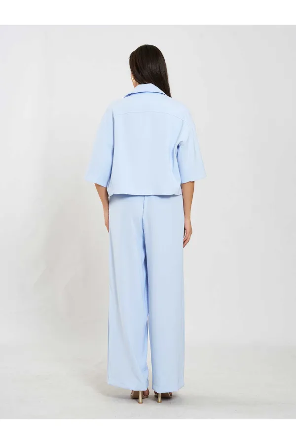 031635 A pileli Bol Paça Pantolon