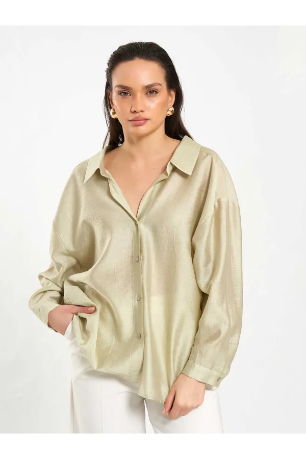 Chemise oversize à col ouvert 080811