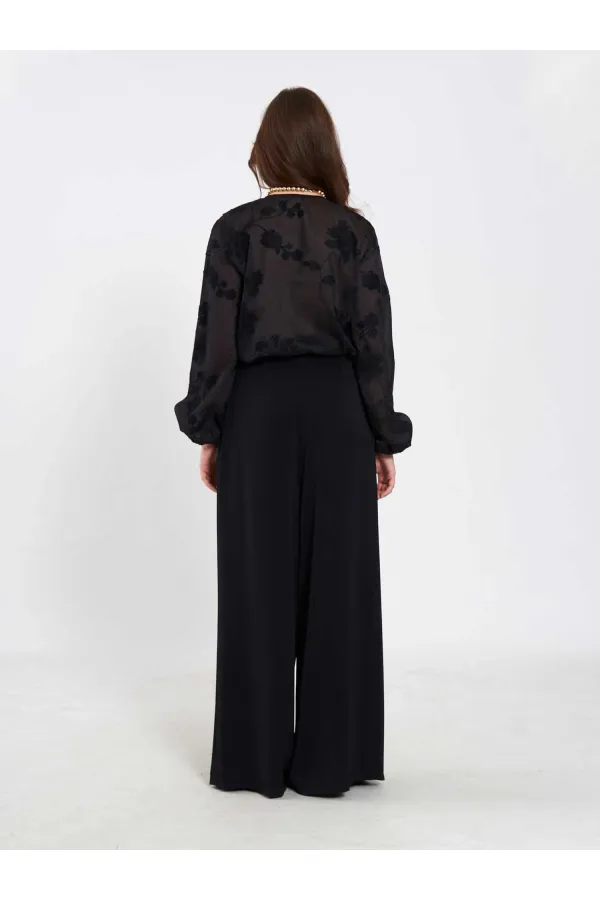 031676 Pleated Loose Fit Belted Trousers