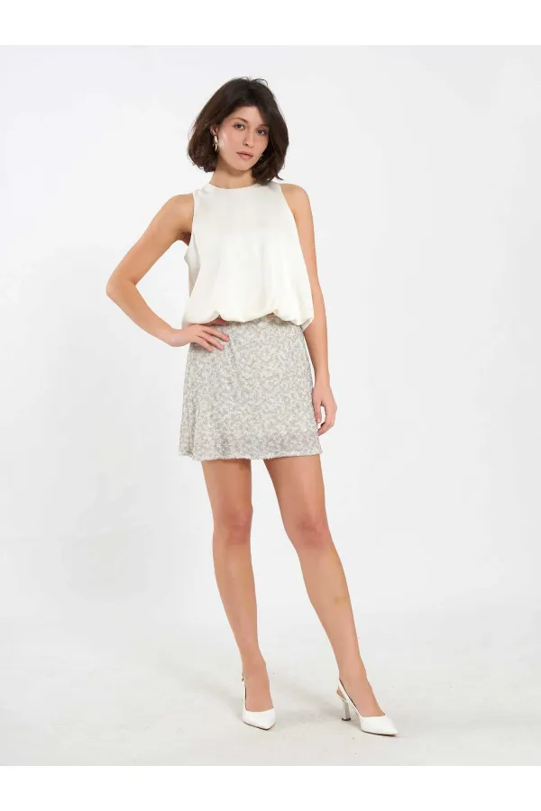 041184 Mini Bell-Shaped Sequin Skirt