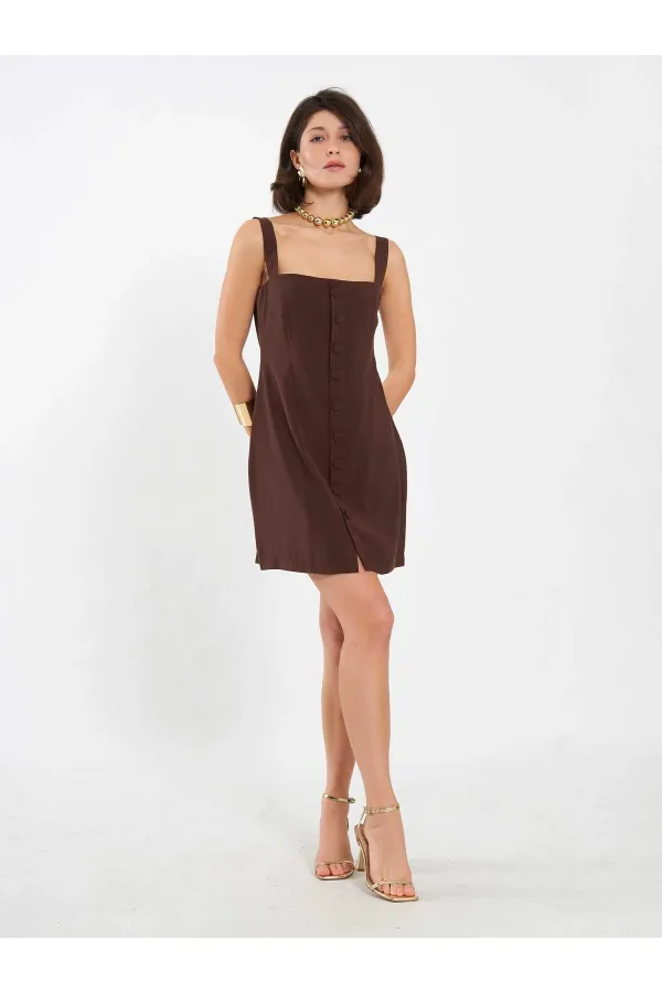 Robe courte boutonnée 111707