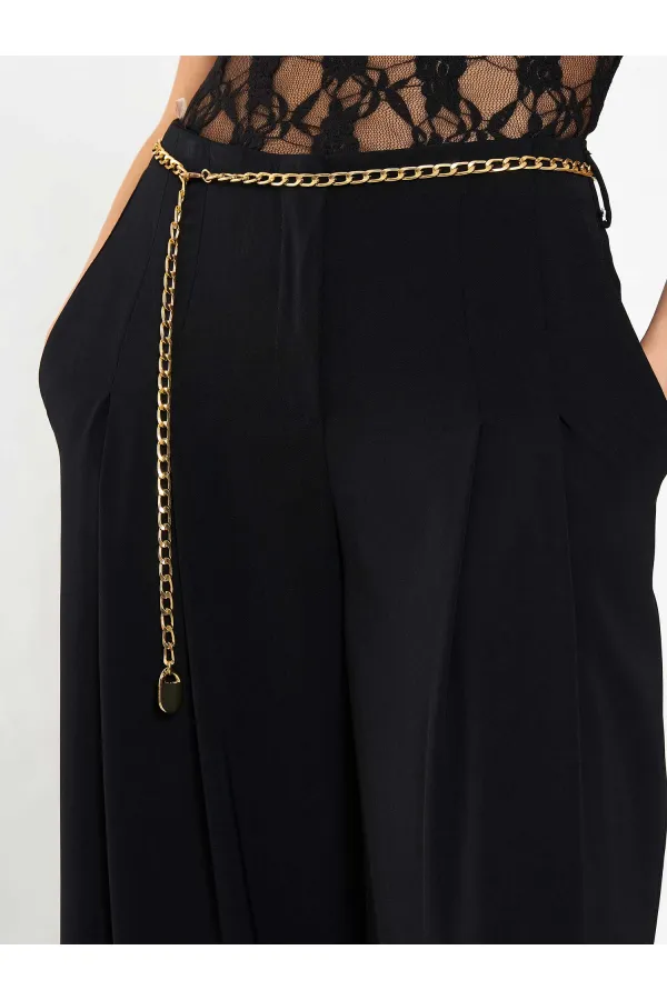 031641 Double Pleated Trousers with Trim