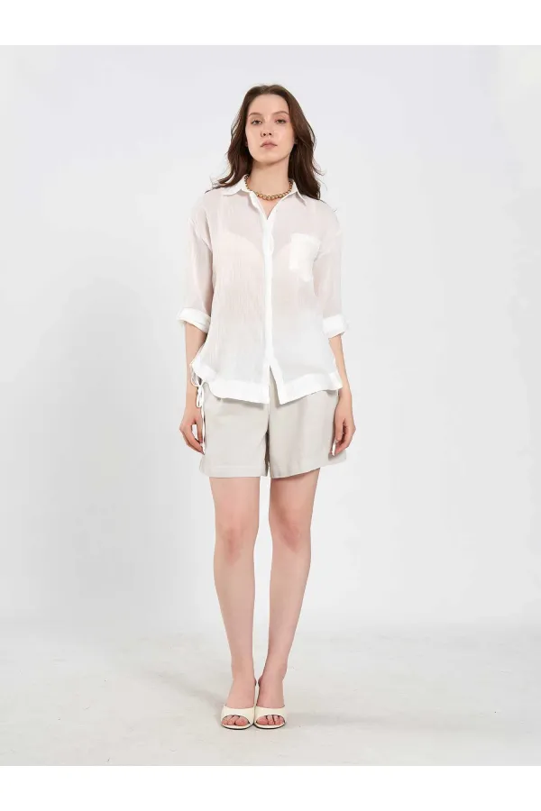 080825 Cotton Shirt with Hem 080825 Cotton Shirt with Hem