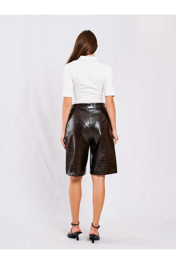 071824 Vatkalı Polo Yaka Bluz