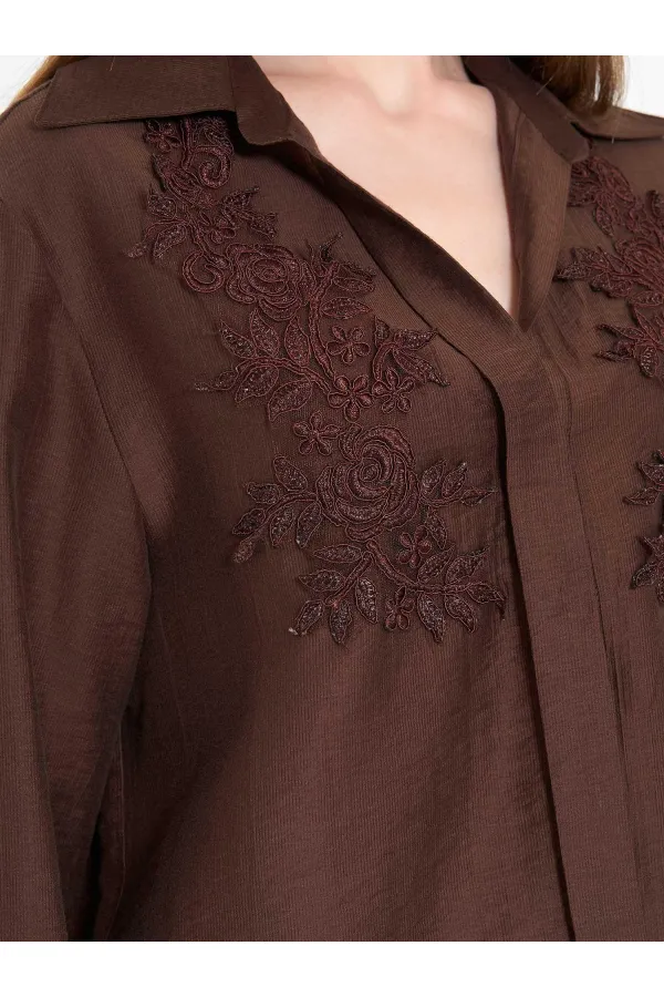 080820 Tencel Shirt with Lace Details