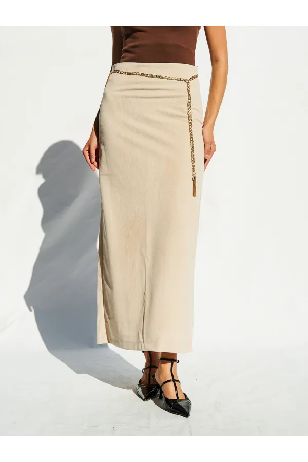 041101 Slit Straight Cut Skirt