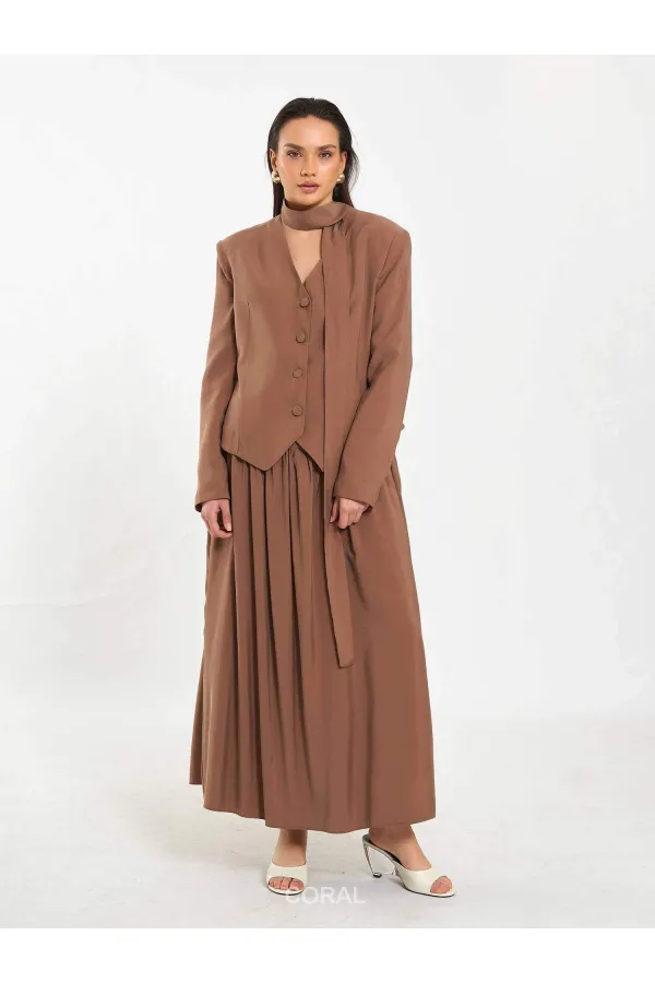 Jupe longue boutonnée sur le devant, style corset, référence 041171