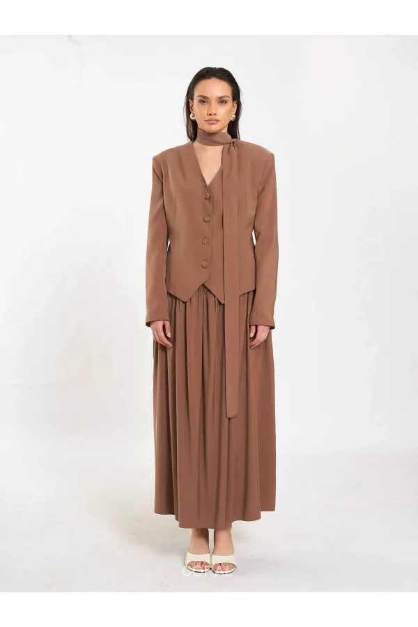 Jupe longue boutonnée sur le devant, style corset, référence 041171