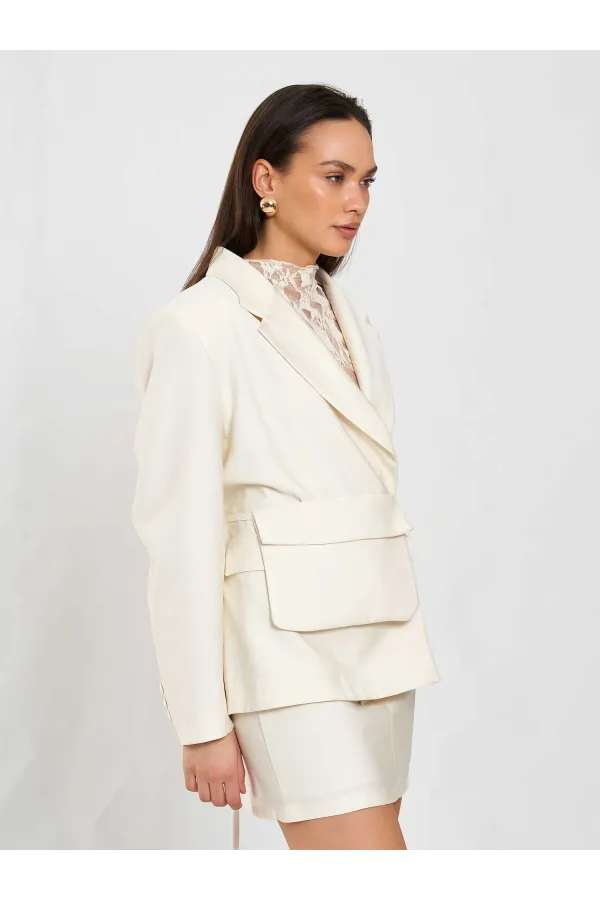 131057 Çantalı Oversize Ceket