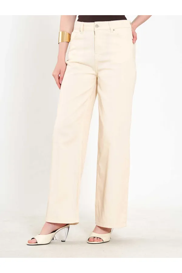 031668 Geniş Paça Denim Pantolon