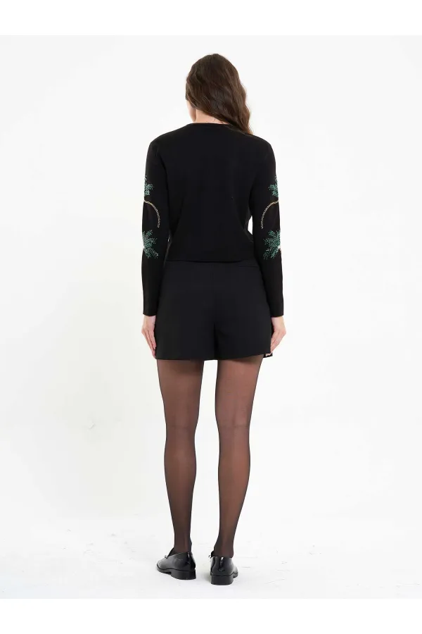 150525 Palm Tree Beaded Cardigan