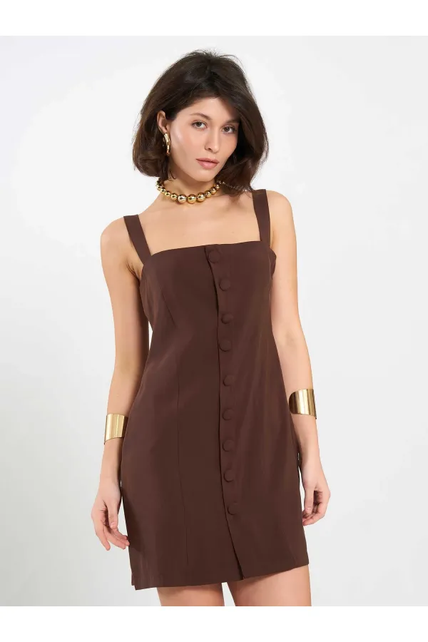 Robe courte boutonnée 111707