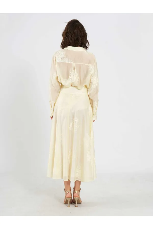 Jupe midi à volants 041192