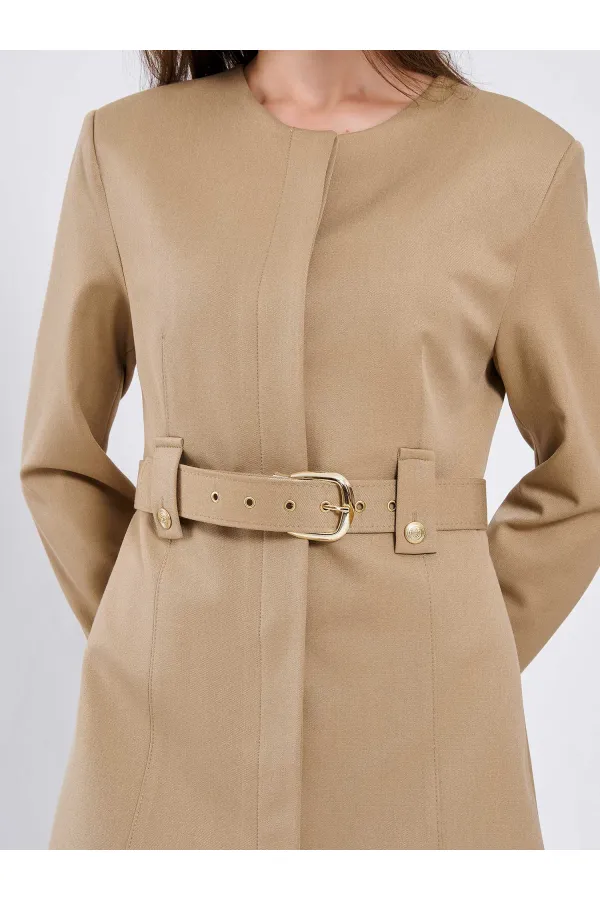 111640 Kendinden Kemerli Mini Elbise