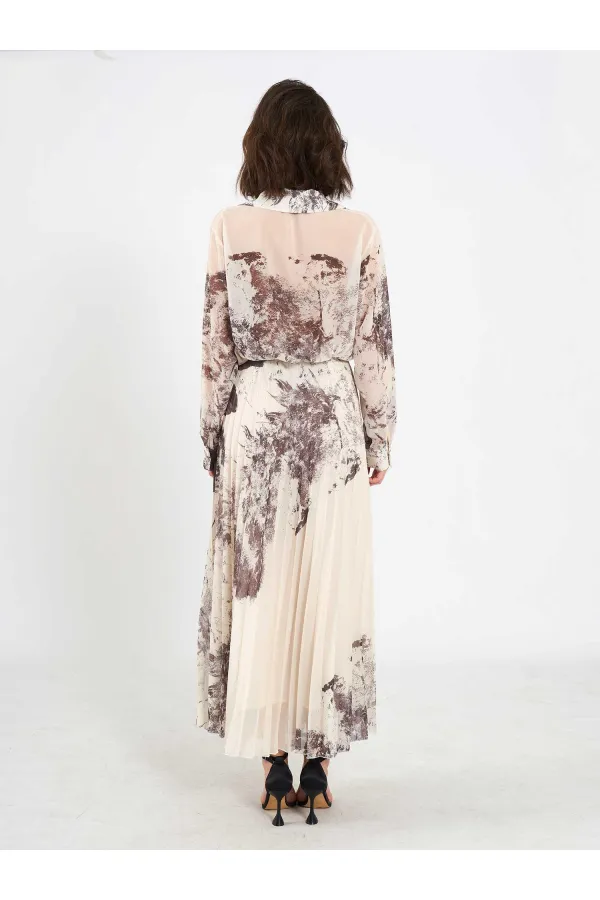 Jupe plissée effet aquarelle 041189