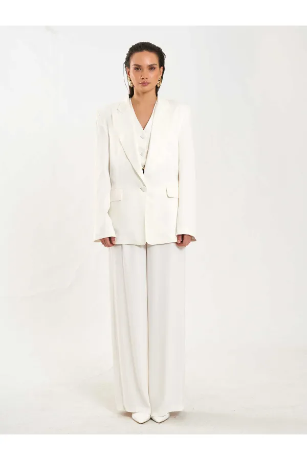 131055 Tek Düğme Oversize Ceket