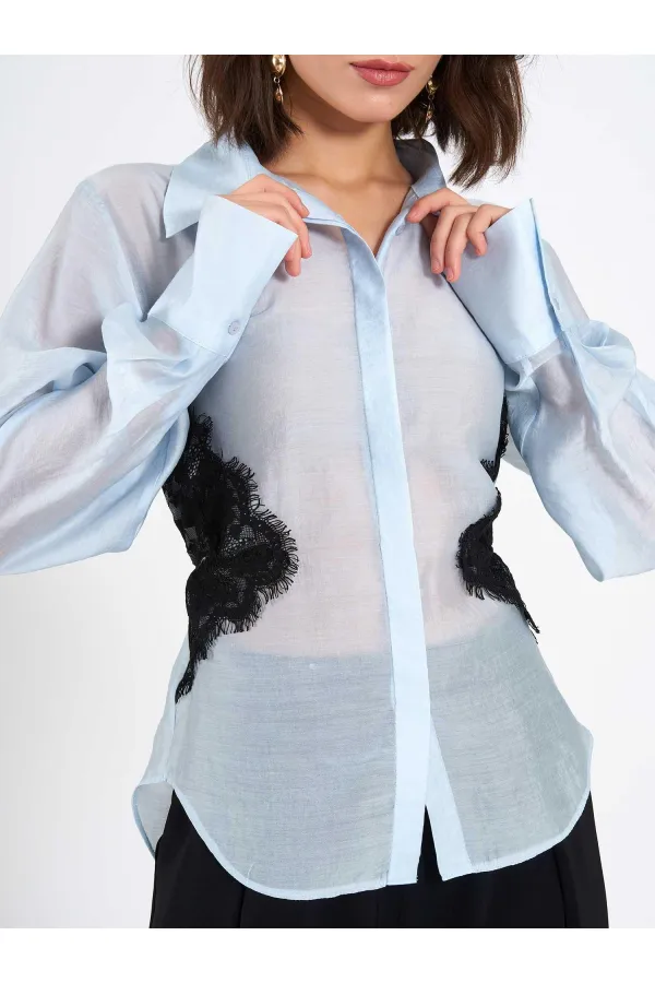 080812 Dantel Detaylı Gömlek