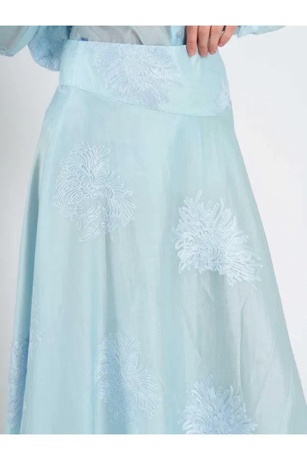 Jupe midi à volants 041192