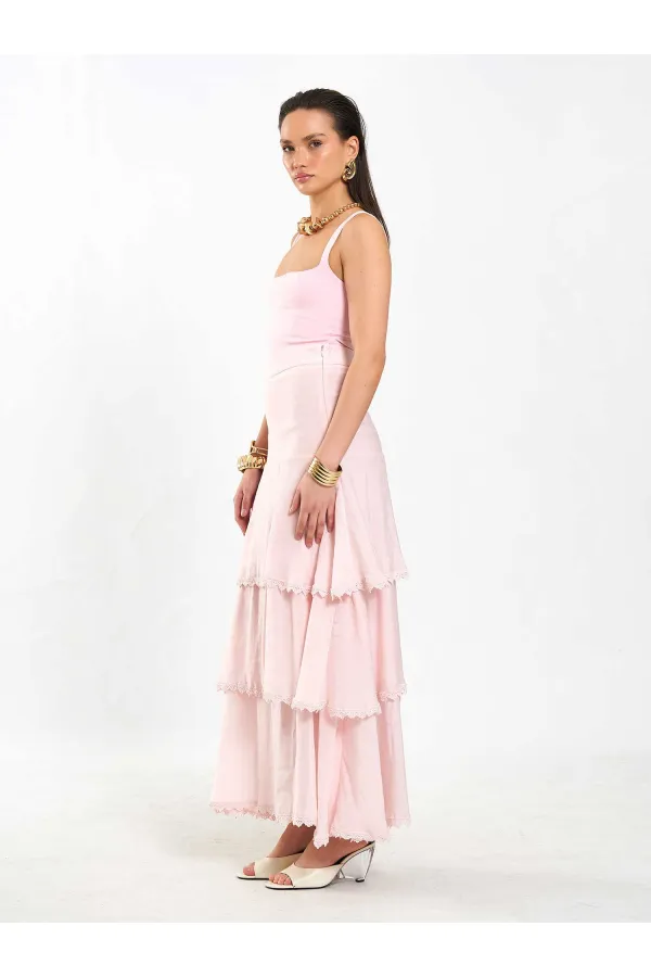 041040 Layered Ruffled Skirt