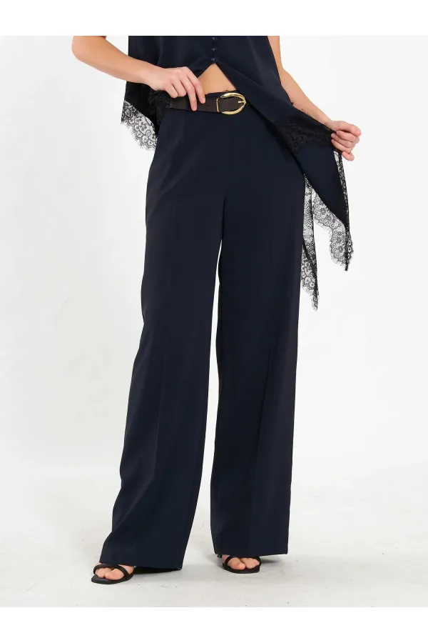 Pantalon droit à ceinture 031661