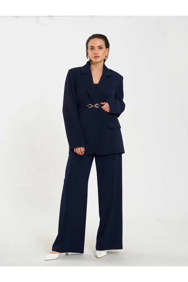 131060 Kemer Detaylı Oversize Ceket