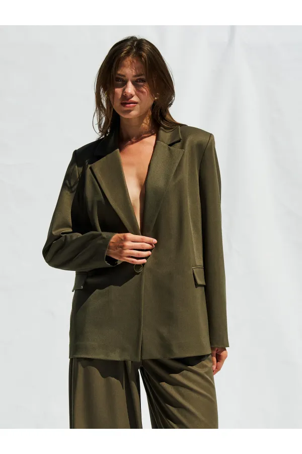 130984 Single-Button Blazer Jacket