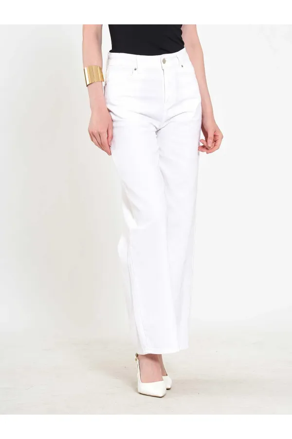 031668 Wide Leg Denim Trousers