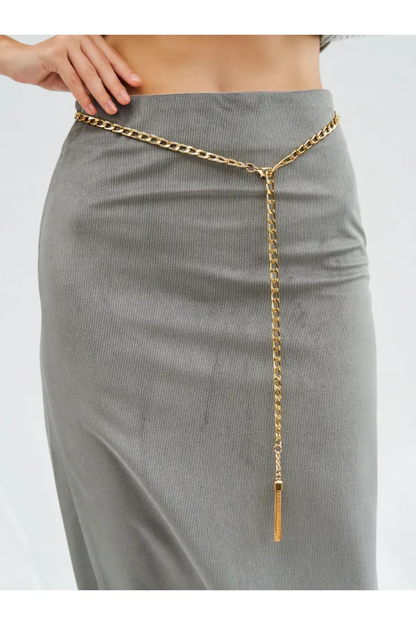 041101 Yırtmaçlı Düz Kesim Etek