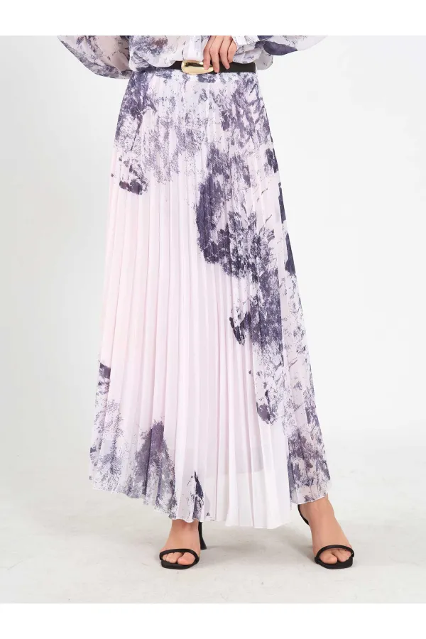 Jupe plissée effet aquarelle 041189