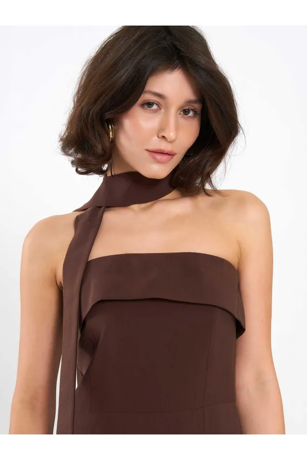 111706 Strapless Dress with Slit