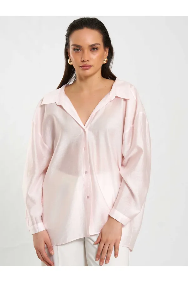 Chemise oversize à col ouvert 080811