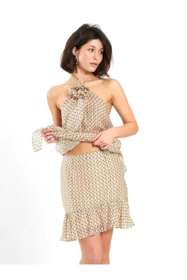 041187 Mini-jupe à volants