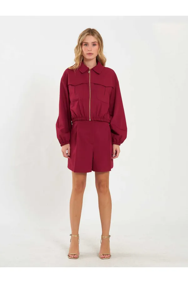 160896 Veste bomber à fermeture éclair frontale