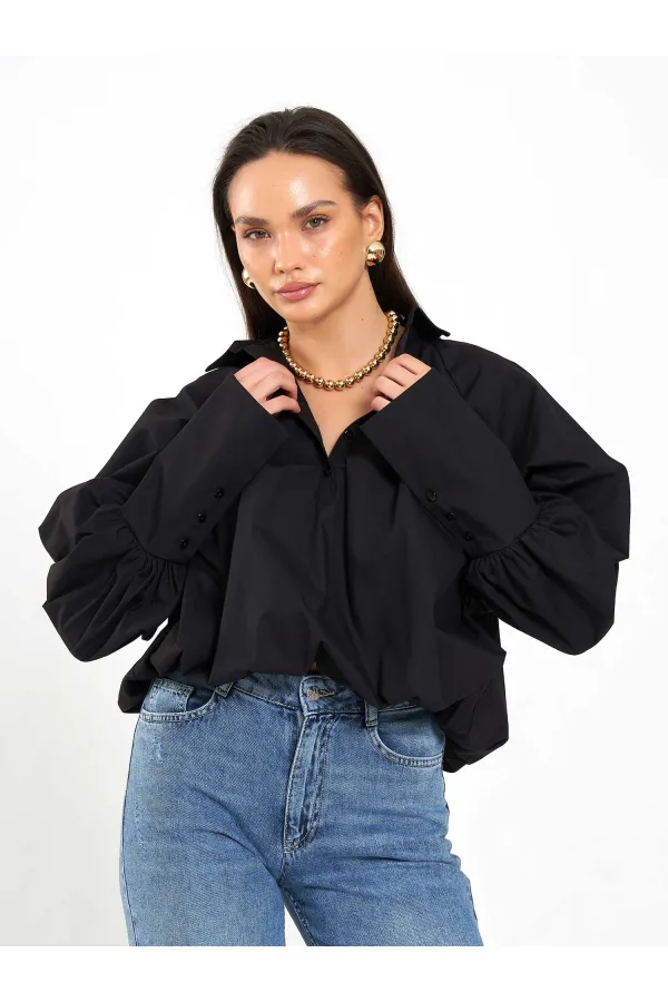 080795 Balon Poplin Gömlek