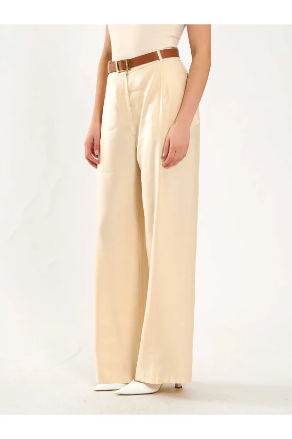 031660 Single Pleated Wide Belt Trousers