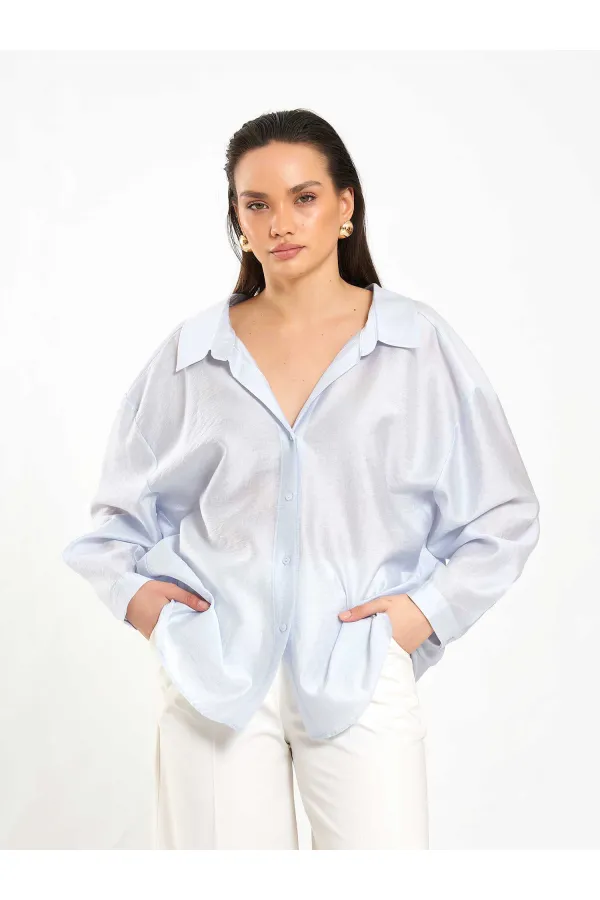 Chemise oversize à col ouvert 080811