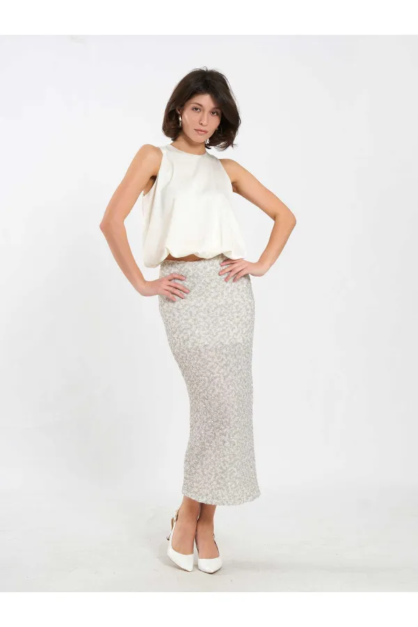 041185 Sequined Midi Skirt