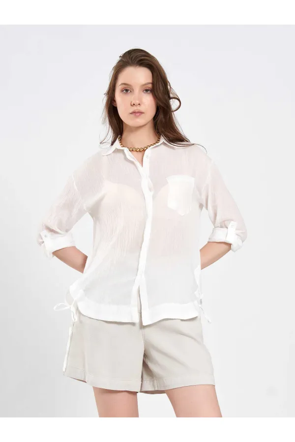 080825 Cotton Shirt with Hem 080825 Cotton Shirt with Hem