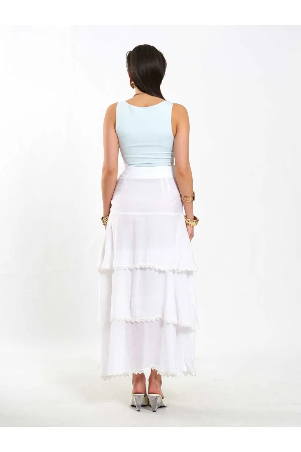 041040 Layered Ruffled Skirt