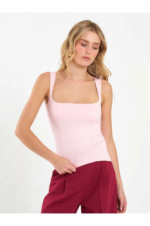 071857 Square Neck Strappy Blouse