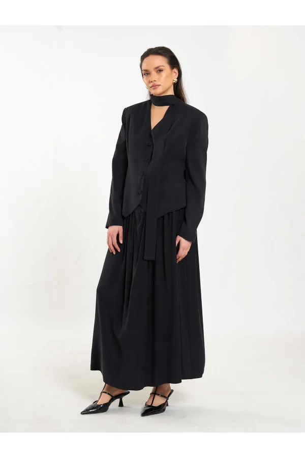 Jupe longue boutonnée sur le devant, style corset, référence 041171